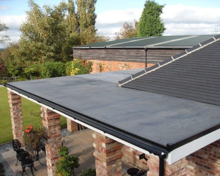 Flat roof and garden view